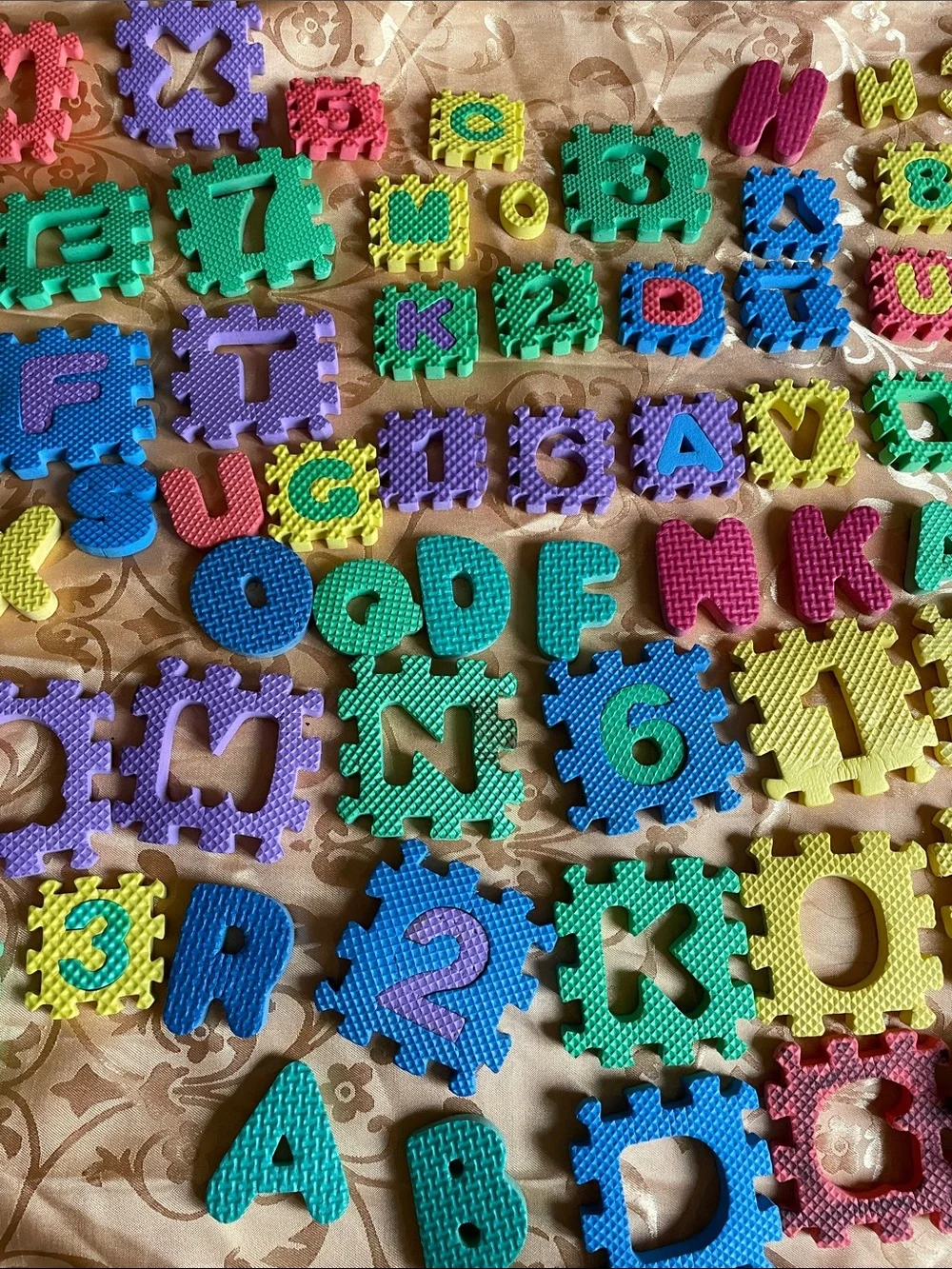 Colorful Interlocking Foam Alphabet & Number Puzzle Pieces